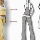 в стиле кэжуал (casual) велюровые брюки для девушки Б-13230из хлопока с лайкрой ; размеры с 40 по 48.